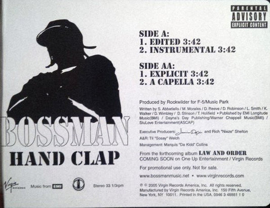 Bossman : Hand Clap (12", Promo)
