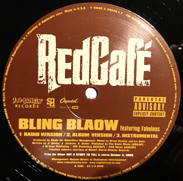 RedCafé* : Bling Blaow B/W Yellow Bottle (12", Single)