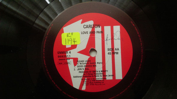 Carlton : Love And Pain - The Steve Jervier Remixes (12")