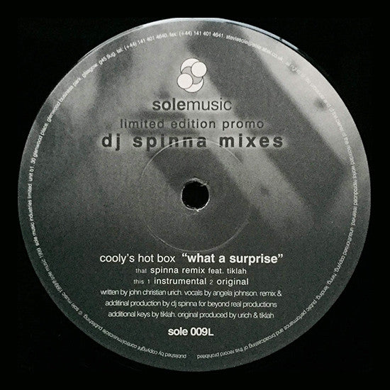 Cooly's Hot Box : What A Surprise (DJ Spinna Mixes) (12", Promo)