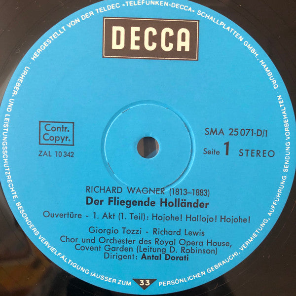 Richard Wagner, Leonie Rysanek, George London (2), Giorgio Tozzi, Chorus Of The Royal Opera House, Covent Garden Und Orchestra Of The Royal Opera House, Covent Garden, Antal Dorati : Der Fliegende Holländer (3xLP + Box)