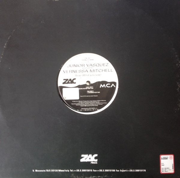 Junior Vasquez Presents Vernessa Mitchell : Reap (What You Sow) (2x12")