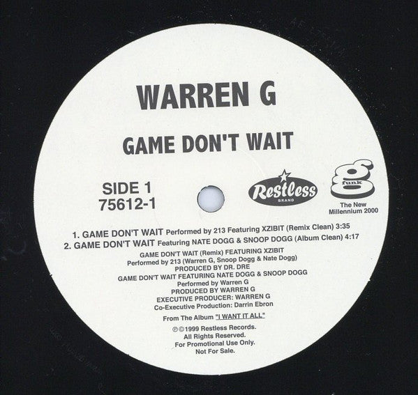 Warren G : Game Don't Wait Remix (12", Promo)