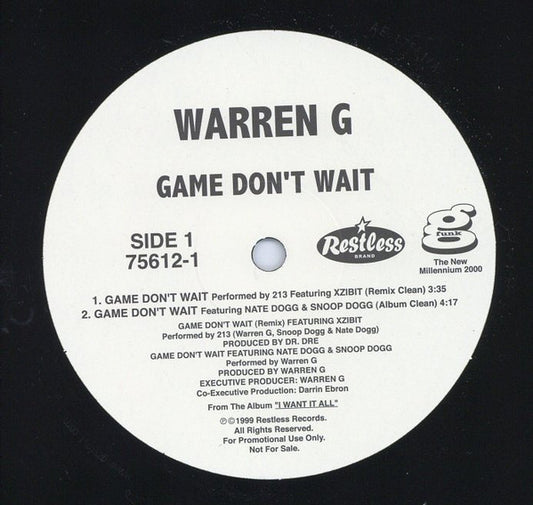 Warren G : Game Don't Wait Remix (12", Promo)