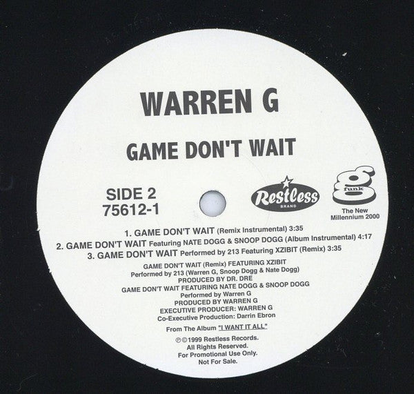Warren G : Game Don't Wait Remix (12", Promo)