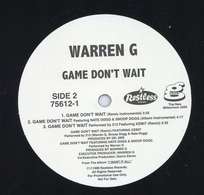 Warren G : Game Don't Wait Remix (12", Promo)