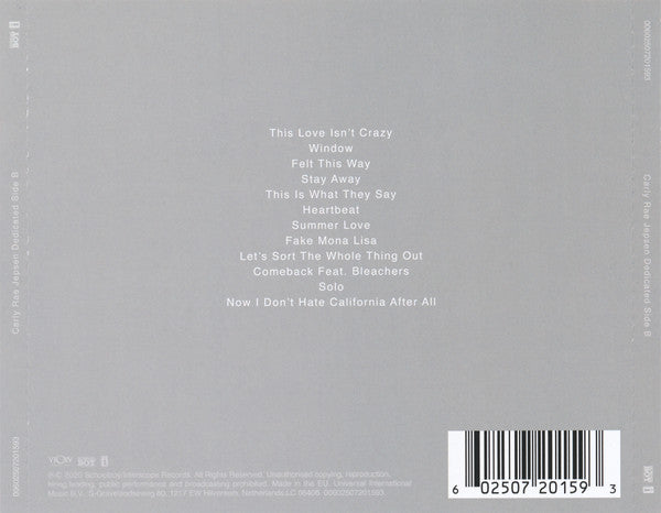 Carly Rae Jepsen : Dedicated Side B (CD, Album)
