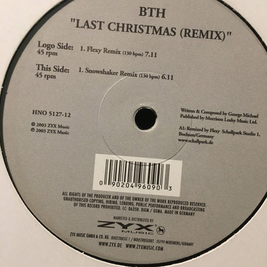 BTH : Last Christmas (Remix) (12")