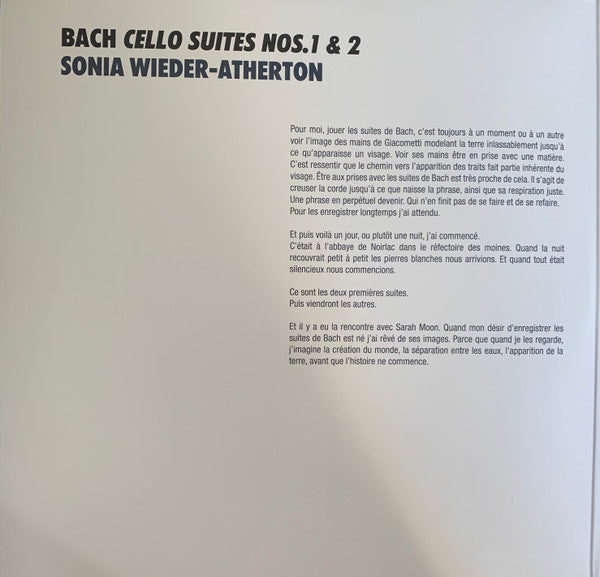 Johann Sebastian Bach, Sonia Wieder-Atherton : Cello Suites Nos.1 & 2 (2xLP, Album, Ltd, Num)