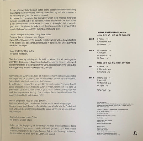 Johann Sebastian Bach, Sonia Wieder-Atherton : Cello Suites Nos.1 & 2 (2xLP, Album, Ltd, Num)
