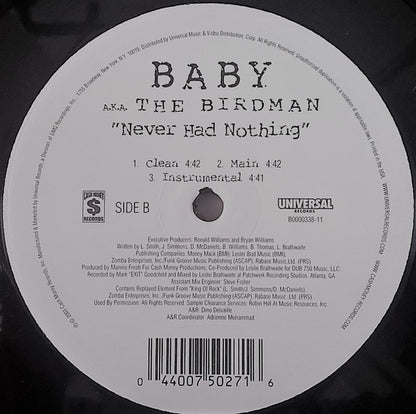 Baby (2) A.K.A. Birdman (2) : Baby You Can Do It (12")