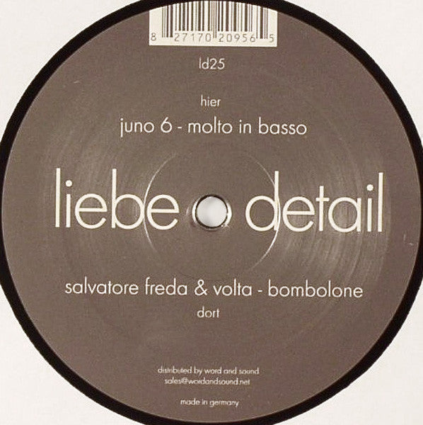 Salvatore Freda & Volta / Juno 6* : Bombolone / Molto In Basso (12")