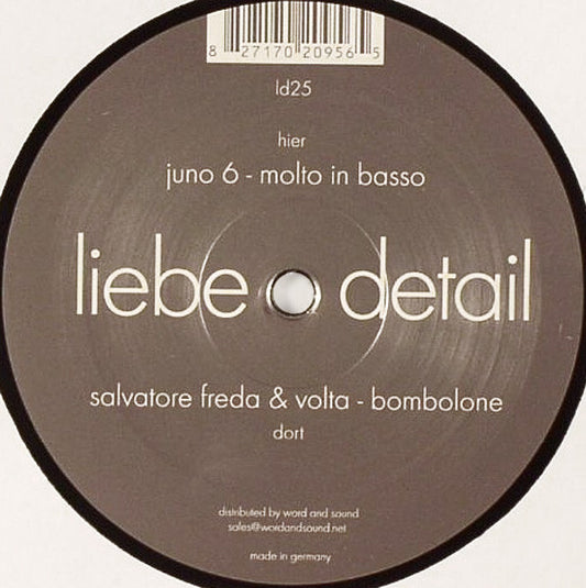 Salvatore Freda & Volta / Juno 6* : Bombolone / Molto In Basso (12")
