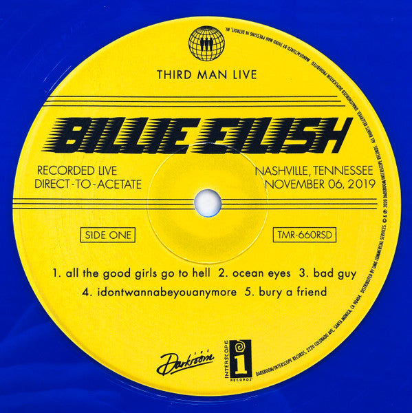 Billie Eilish : Live At Third Man Records (LP, Album, RSD, Ltd, RP, Blu)