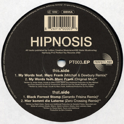 Hipnosis (2) : Hipnosis EP (12", EP)