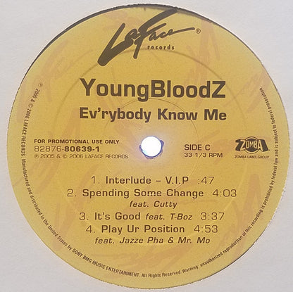 YoungBloodZ : Ev'rybody Know Me (2xLP, Album, Promo, Cle)