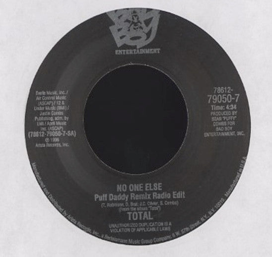 Total : No One Else (Puff Daddy Remix Radio Edit) (7")