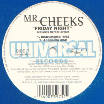 Mr. Cheeks : Friday Night (12", Single)