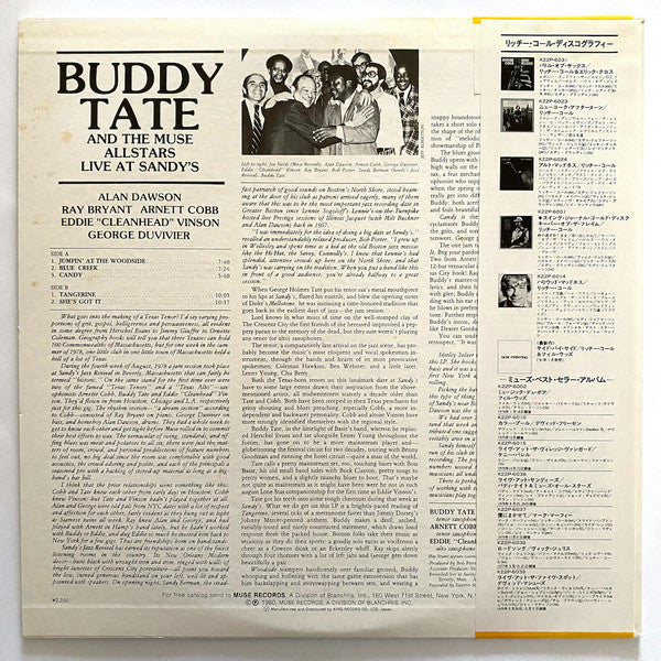 Buddy Tate And The Muse Allstars : Live At Sandy's (LP, Album)