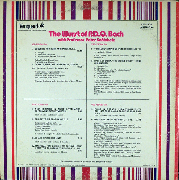 P.D.Q. Bach With Professor Peter Schickele* : The Wurst Of P.D.Q. Bach (2xLP, Comp)