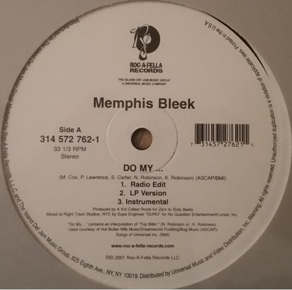 Memphis Bleek : Do My... / I Get High (12")