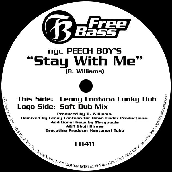 NYC Peech Boy's* : Stay With Me (12")