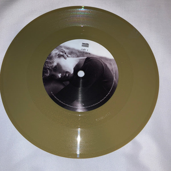 Taylor Swift : Cardigan (+ Songwriting Voice Memo) (7", Single, Ltd, Gol)