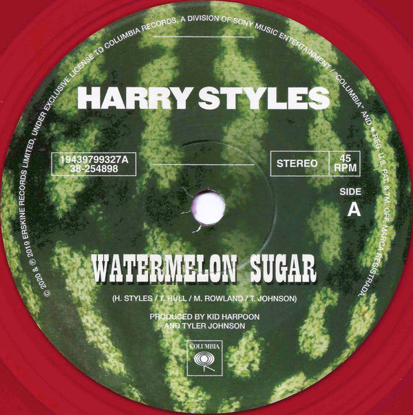 Harry Styles : Watermelon Sugar (7", Single, Ltd, Red)