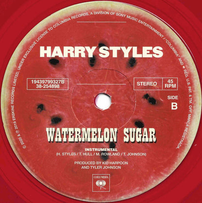 Harry Styles : Watermelon Sugar (7", Single, Ltd, Red)
