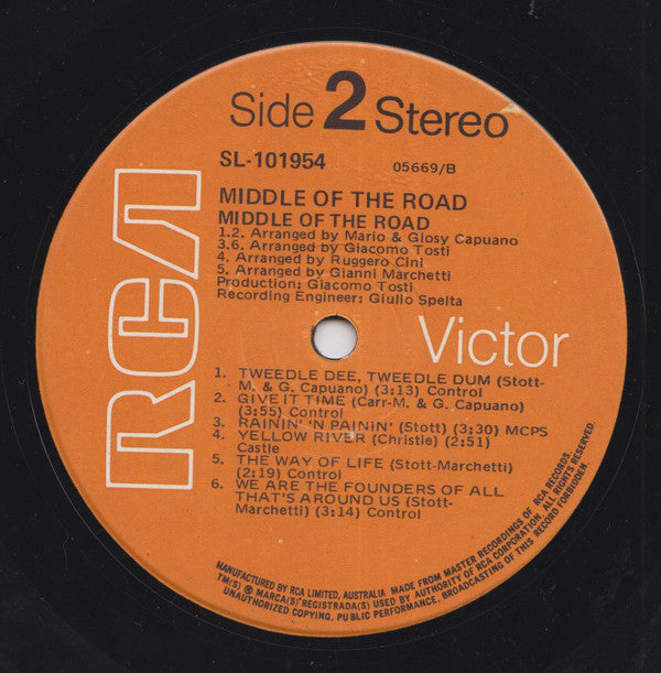 Middle Of The Road : Middle Of The Road (LP)