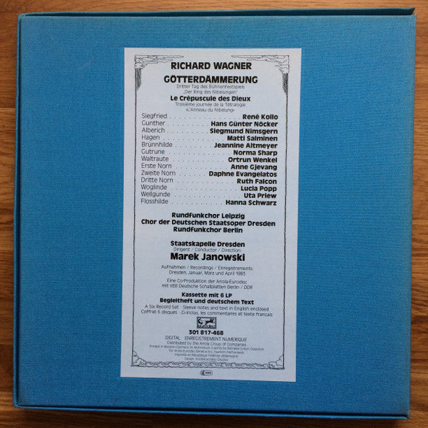 Richard Wagner, Rundfunkchor Leipzig, Chor der Staatsoper Dresden, Staatskapelle Dresden, Marek Janowski, René Kollo, Jeannine Altmeyer : Götterdämmerung (6xLP, Dig + Box)