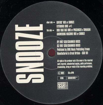 Snooze : Your Consciousness Goes Bip (12")