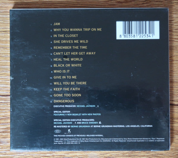 Michael Jackson : Dangerous (CD, Album, RE, S/Edition)
