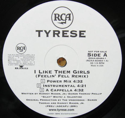 Tyrese : I Like Them Girls (Feelin' Fell Remix) (12", Promo)