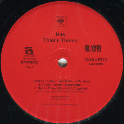 Nas : Thief's Theme (12", Promo)