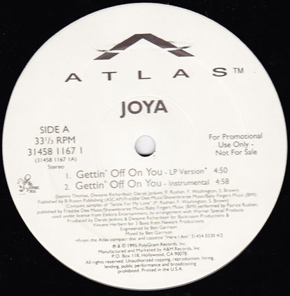 Joya : Gettin' Off On You (12", Promo)