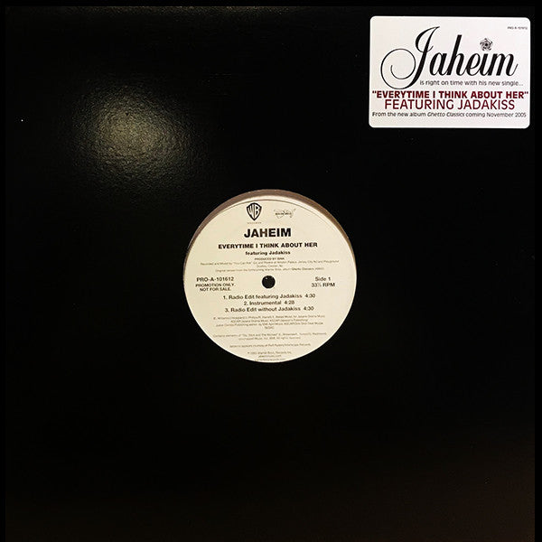 Jaheim : Every Time I Think About Her (12", Promo)