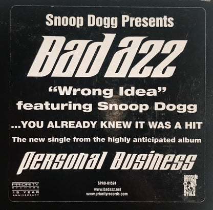 Bad Azz Featuring Snoop Dogg : Wrong Idea (12", Single, Promo)