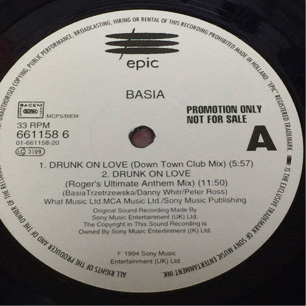 Basia : Drunk On Love (12", Promo)