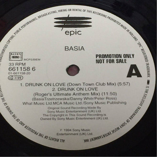 Basia : Drunk On Love (12", Promo)