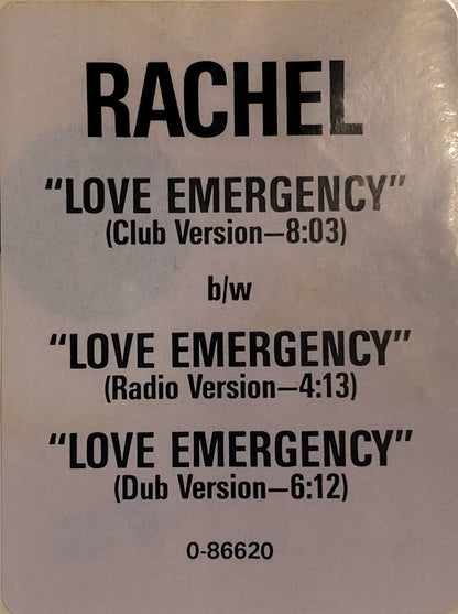 Rachel (2) : Love Emergency (12", Maxi, SRC)