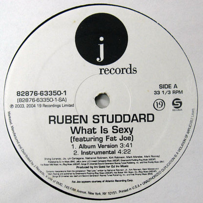 Ruben Studdard Featuring Fat Joe : What Is Sexy (12")