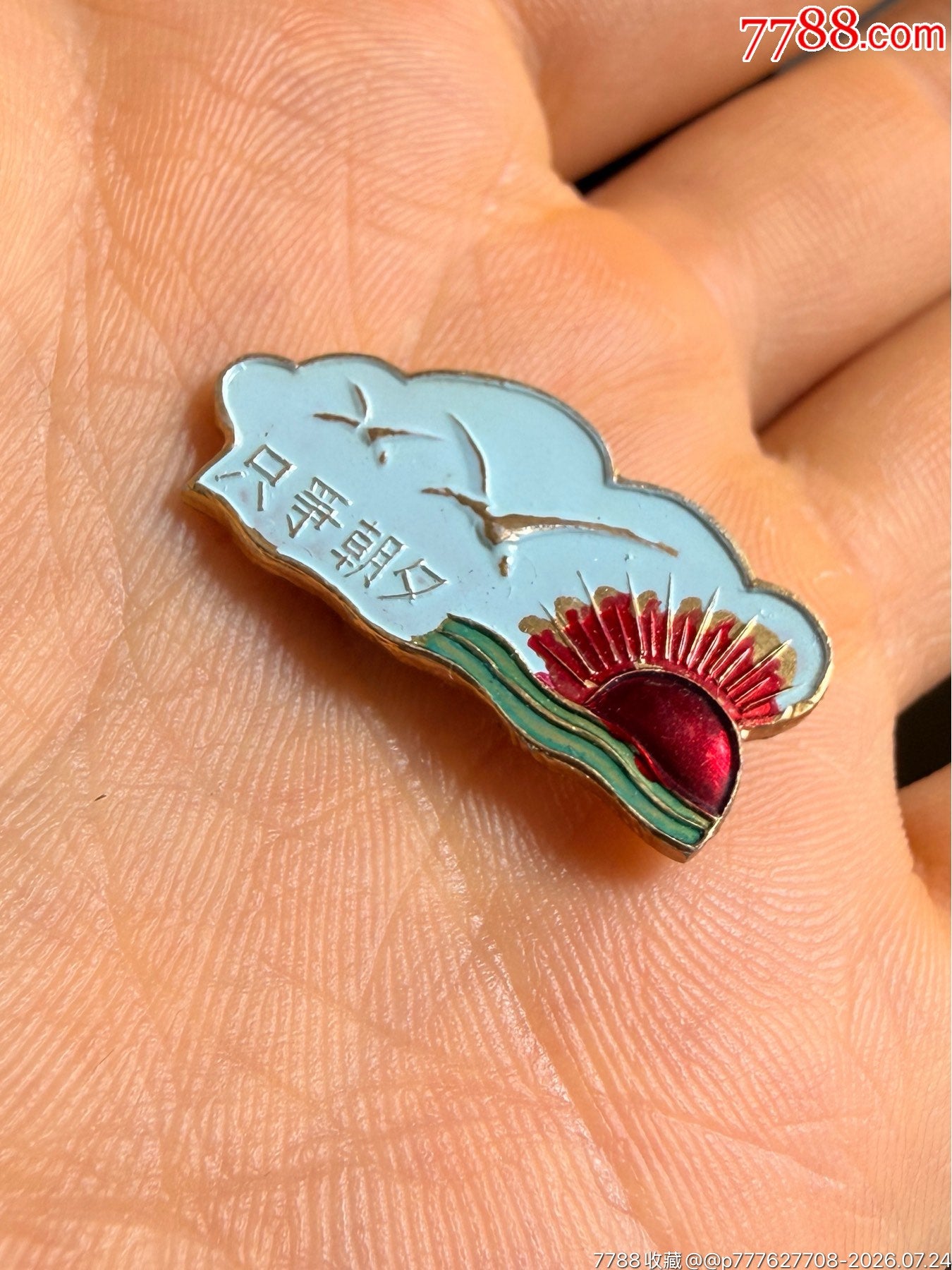 Seize the Day — Seagull Sunrise Aluminium Badge, c.1967–76 — detail 3