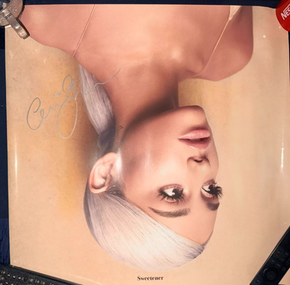Ariana Grande – Sweetener signed poster (silver signature, from the premiere red carpet)