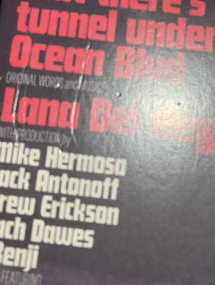 Lana Del Rey – Did You Know That There's A Tunnel Under Ocean Blvd signed red vinyl LP.