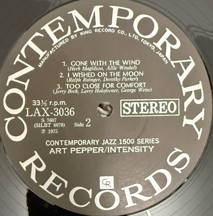 Art Pepper - Intensity (1975 Japanese LP, Contemporary Records, With Insert)