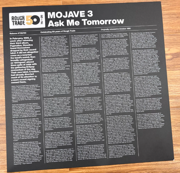 Mojave 3 - Ask Me Tomorrow (Rough Trade Limited Splatter Vinyl LP, Ltd 1000, New Sealed)