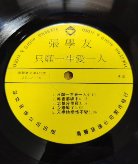張學友 – 只願一生愛一人 LP