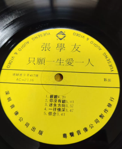 張學友 – 只願一生愛一人 LP
