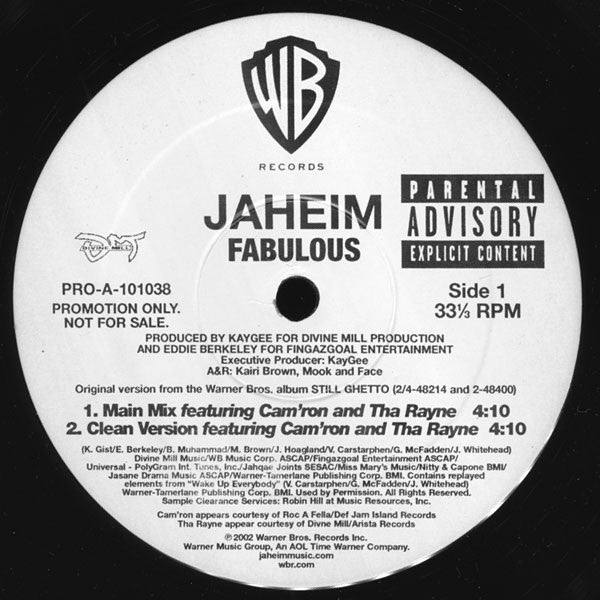 Jaheim : Fabulous (12", Single, Promo)